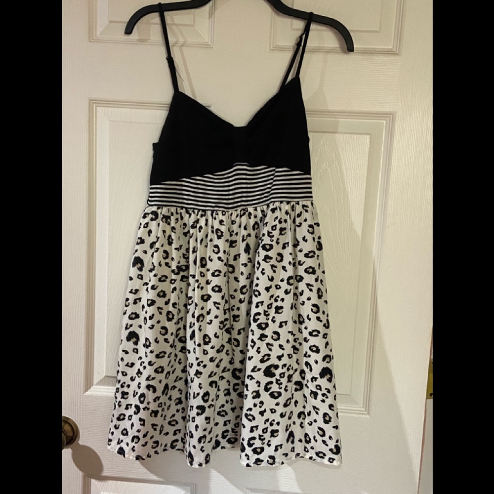 Babydoll dress cheetah print dress.